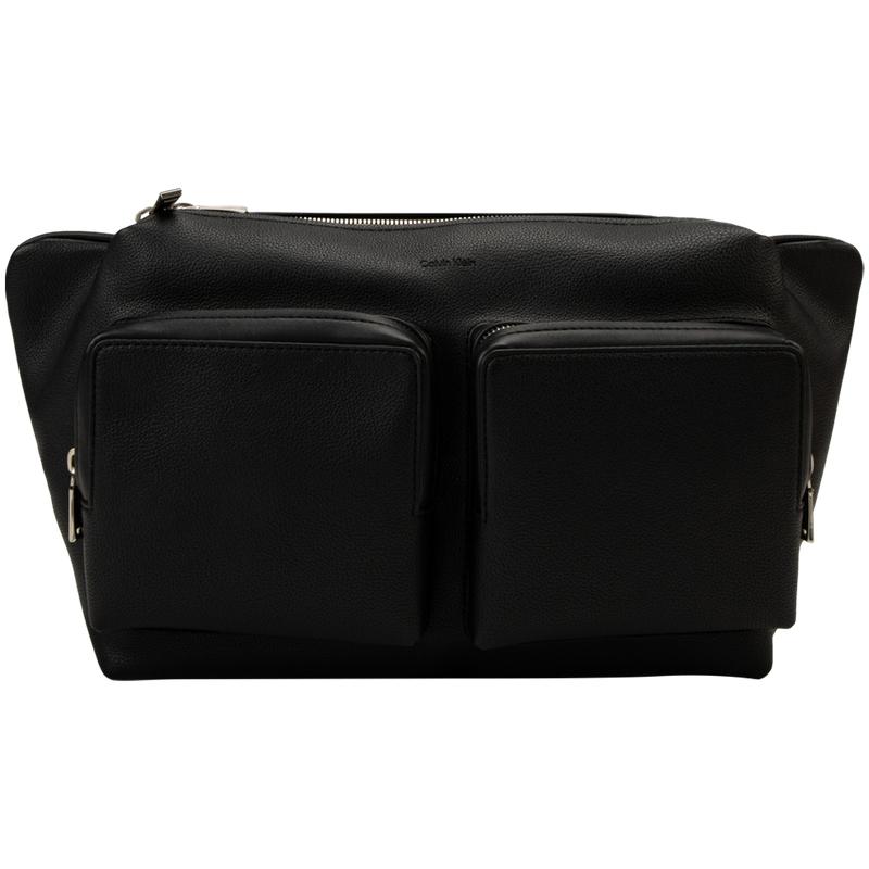 

Calvin Klein Classic Double Front Pocket Lightweight Portable Chest Bag Men Crossbody Bag Black 4D3015G UB1-Space Black