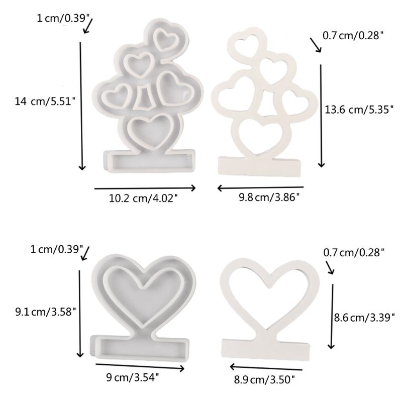 Heart Candlestick Molds Love Heart Candle Holder Molds with Base for DIY Craft Tealight Candle Holder Room Decorations