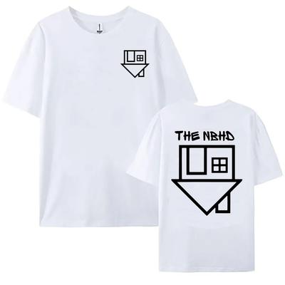 T-shirt da Donna Band The Neighbourhood NBHD Stampa T-shirt Manica Corta Girocollo T-shirt di Cotone Casual Hip Hop Unisex Streetwear
