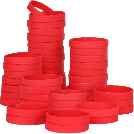 100PCS Blank Silicone Wristbands Elastic Universal Bracelets Rubber Wholesale Bracelet Bands Bulk