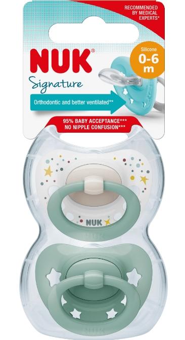 Nuk Signature Silicone Pacifier Duo Set, Size 1, 2-Pack