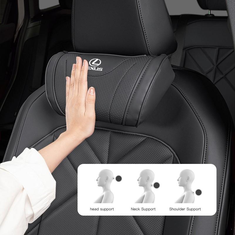 lexus Car Neck Pillow Leather Breathable Soft Headrest Interior Accessories For Lexus CT ES GS NX IS250 CT200h IS300h ES300h
