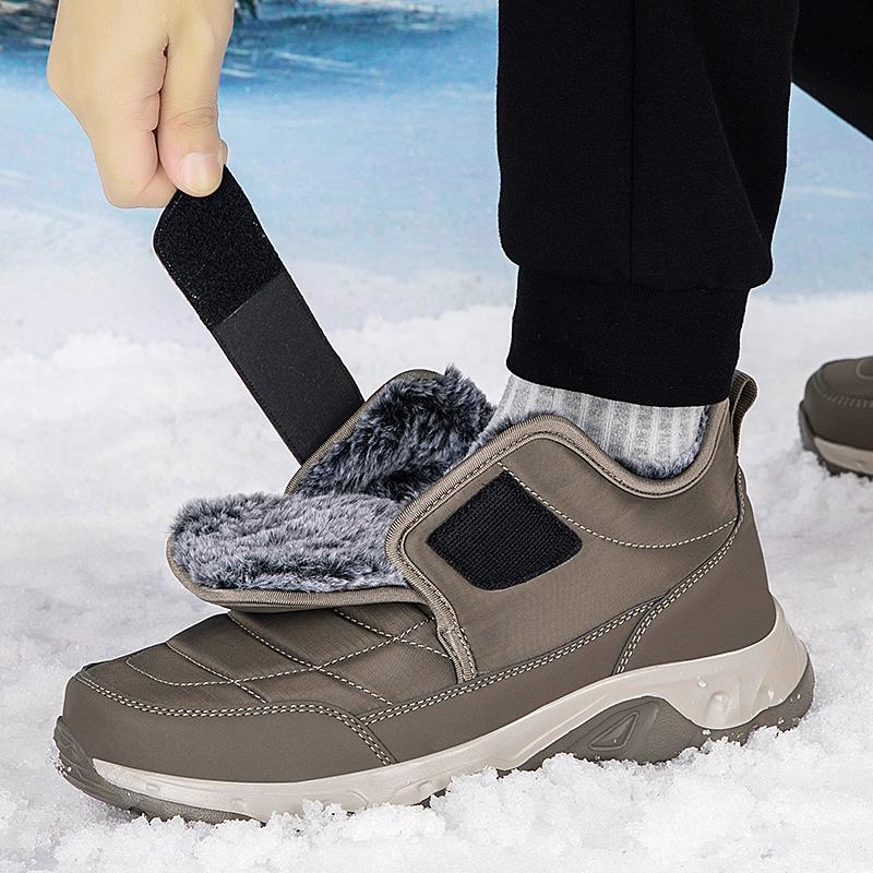 Winter Women's Plush Walking Shoes Men Cotton Shoes Anti-slip Snow Boots Warm Ankle Boots Outdoor Trekking Sneakers