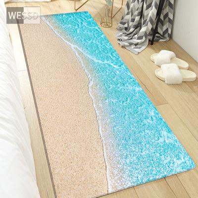 3D fale dywan do sypialni krajobraz morze mata plażowa antypoślizgowa mata kuchenna dywan łazienkowy długa modna mata nocna