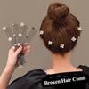 Lovely Flower Pearl Broken Hair Organizer Girls Women Hairpin Clip Invisible Bangs Fixed Insert Comb Tiara Headband Accessories