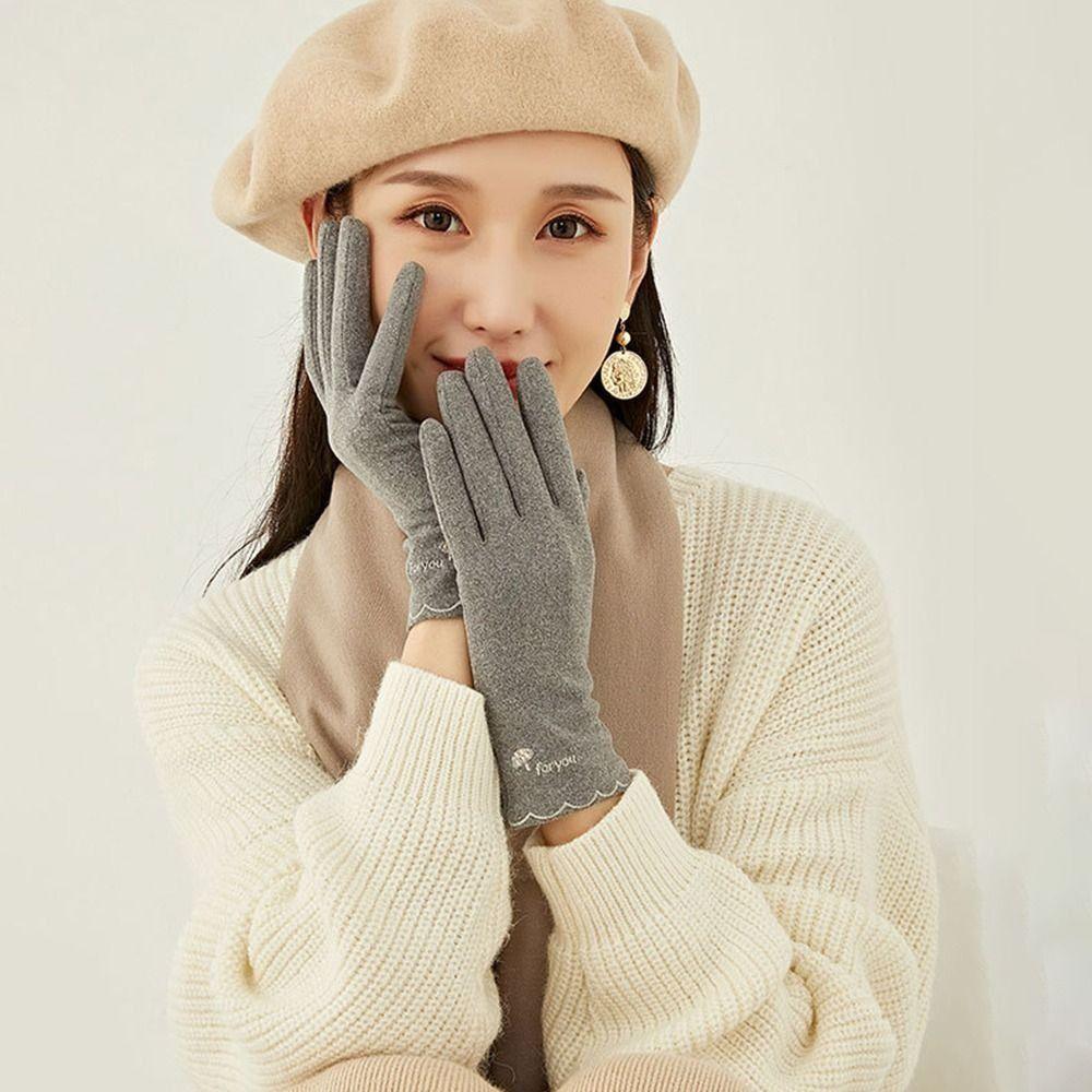 Touchscreen Cold Weather Gloves Thickened Windproof Gloves All Finger Gloves  for Autumn Winter
