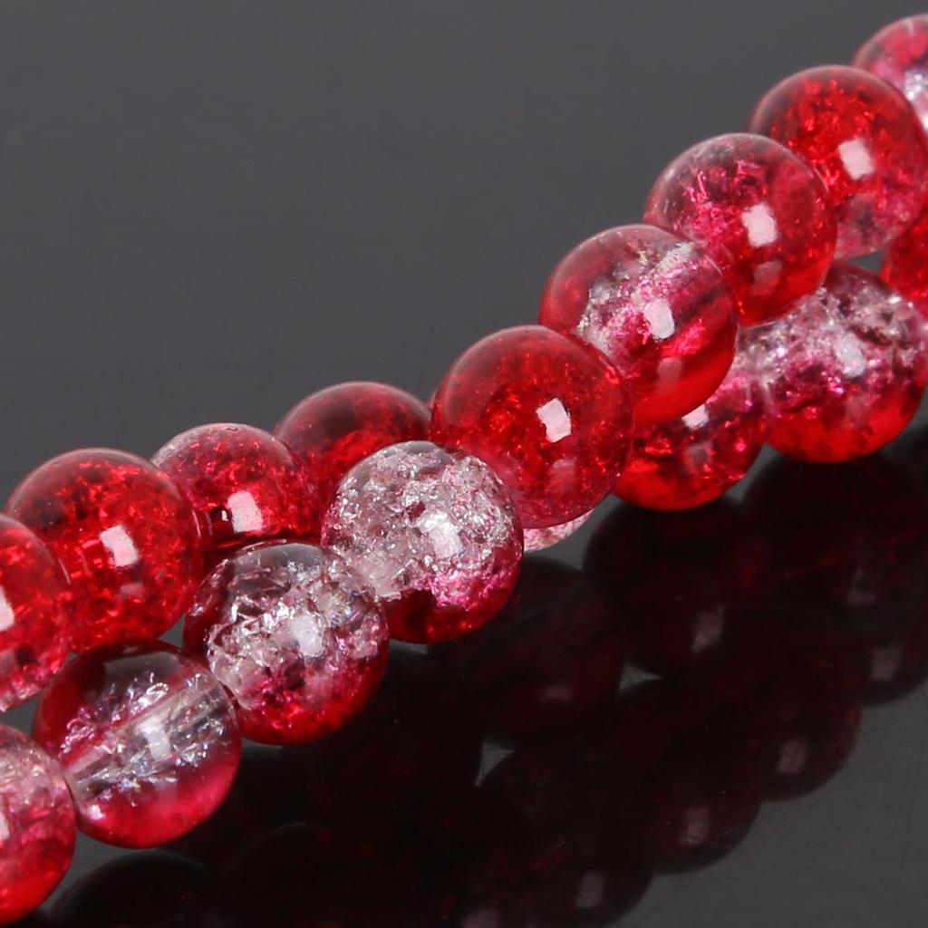 4/6/8/10mm High Quality Crackle Design Glass Beads Colorful Smooth Round Beads For Jewelry Making DIY Bracelet Necklace Earring