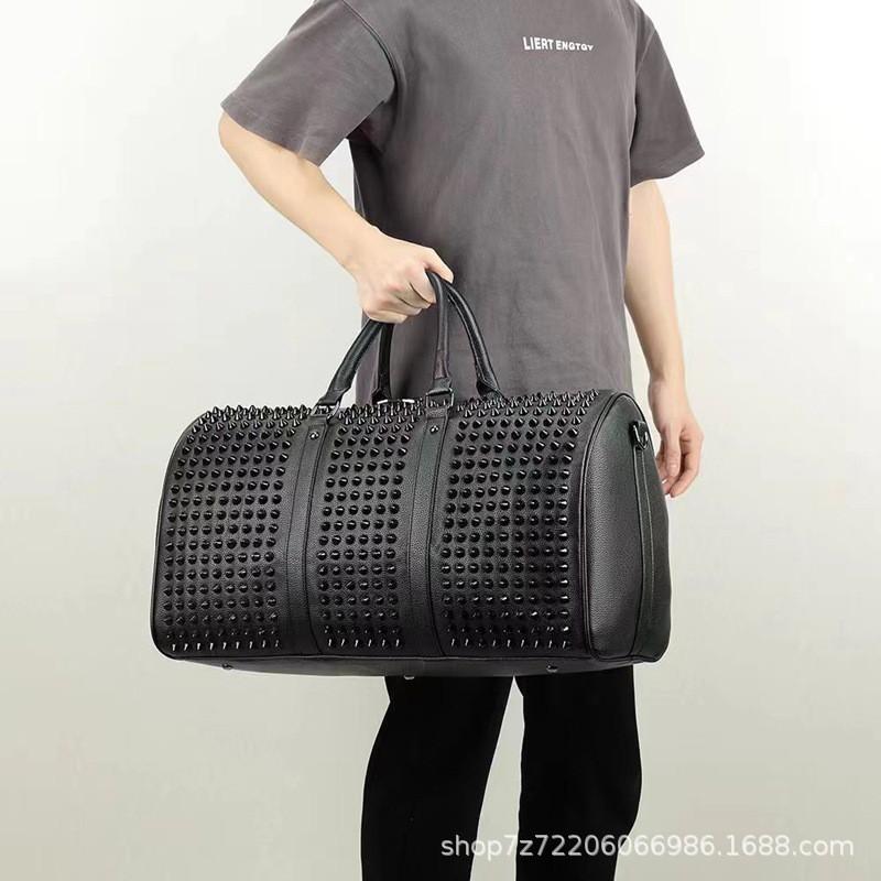 Rivet Crossbody Bag Large Capacity Travel Duffle PVC Street Style Unisex