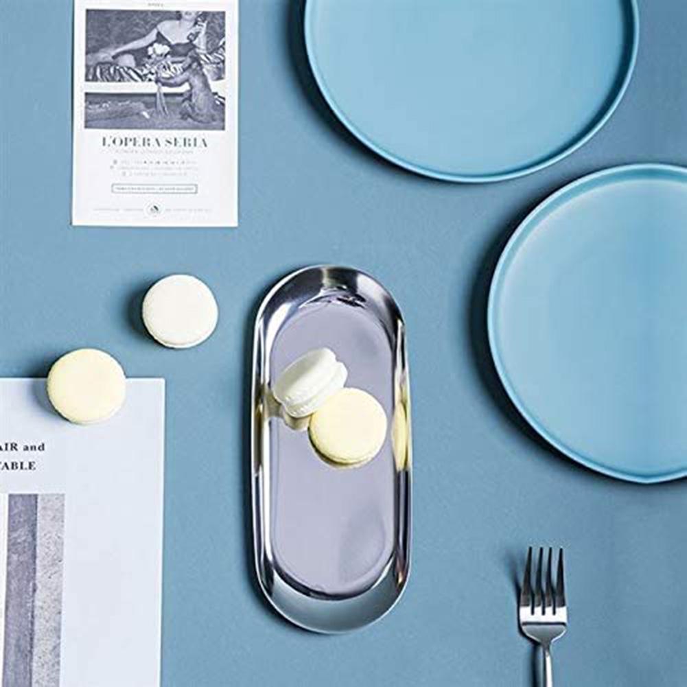 Chic Oval Stainless Steel Tray for Displaying Perfumes and Accessories