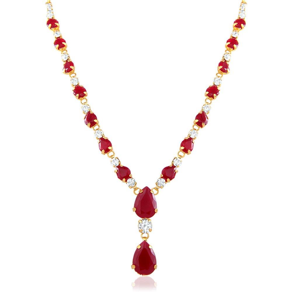 

Харизматичне намисто з рубіном з позолотою для жінок і дівчат Onesize червоний