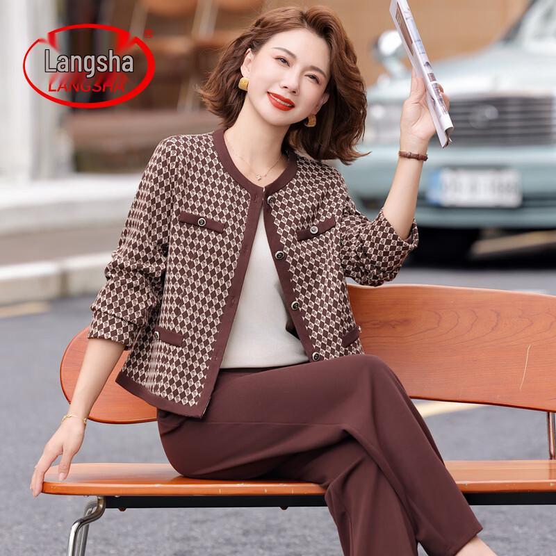 LangSha Women s Elegant Casual Two-Piece Suit XL