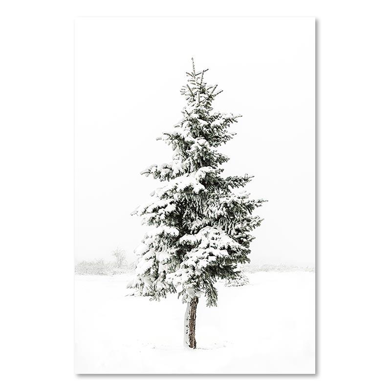 Winter Snow Forest Deer Owl Sunlight Landscape Painting Nordic Morning Scenery Canvas Poster Print Art Wall Pictures Home Decor