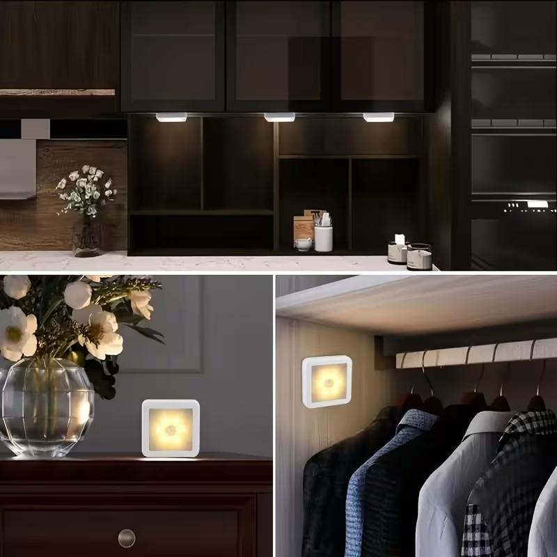 Human Motion Sensor LED Night Light Ideal for Staircases, Car Interiors, Cabinets, Bedside Tables, Hallways, and Kitchens