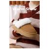 Winter Plush Lined Thick Sole Slip On Cotton Slippers For Indoor Outdoor Wear