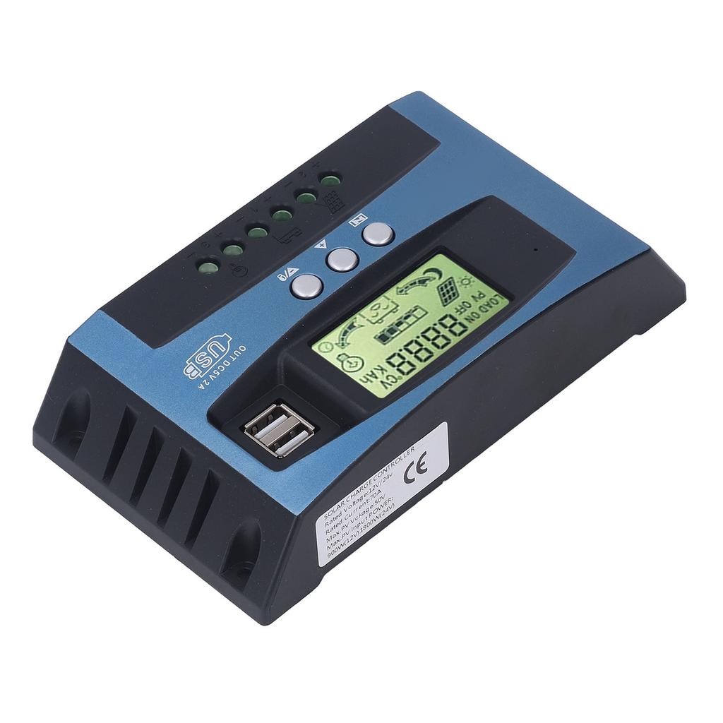 Solar Charge Controller MPPT Tracking Charging Real Time Digital Display Solar PV Charge Controller 12V 24V 70A
