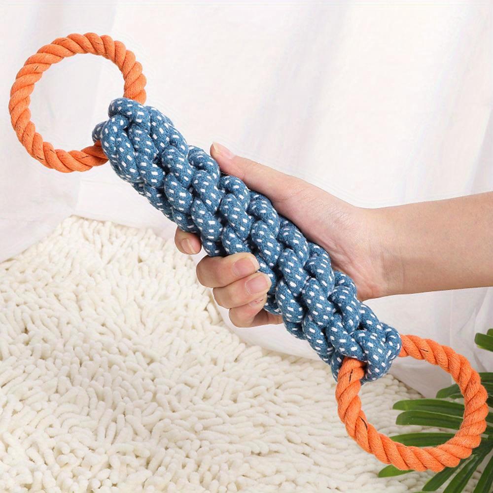 1PC Handwoven Pet Dog Toy for Teeth Cleaning And Chew Fun Natural Bite Rope Dog Plaything