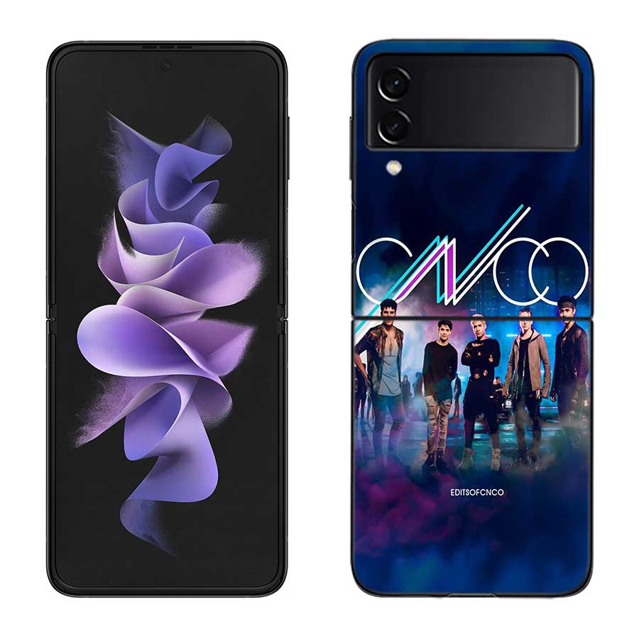 Cnco Boys Pop Phone Case For Samsung Z Flip 7 6 5G Galaxy Z Flip 5 4 3 Black Hard Cell Cover Luxury PC Shell Coque
