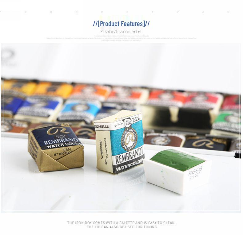 REMBRANDT Solid Watercolor Set: 36/24/12 Color Palette for Artists