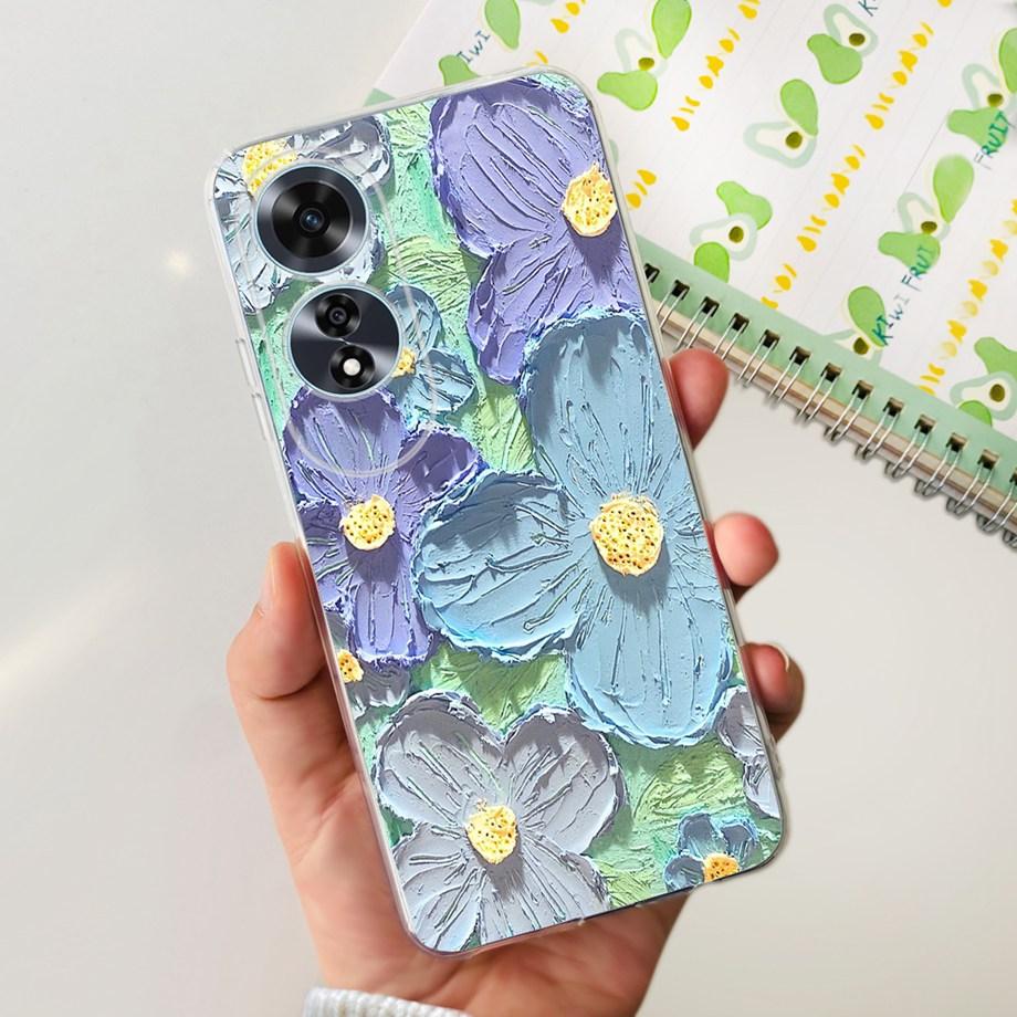 For OPPO A60 Case CPH2631 Phone Coque Transparent Slim Soft Silicone Back Cover oppoA60 A 60 Funda Flower Butterfly Love Heart