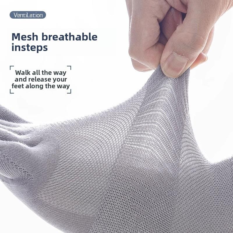 Men's Autumn and Winter Style Pure Cotton Deodorant Breathable Sports Cylinder Five Finger Socks