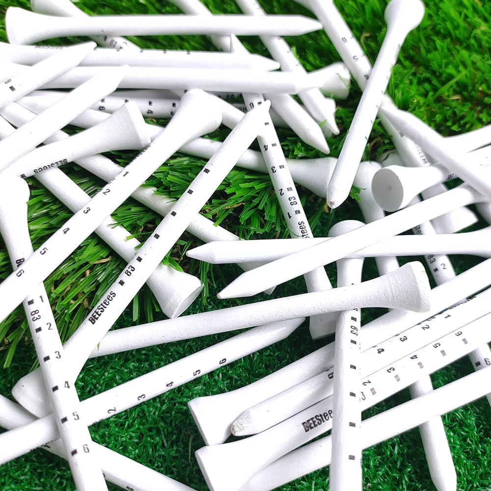 50pcs Premium Wooden Golf Tees with Height Markers - Non-slip Design for Ball Position Durable Golf Accessories