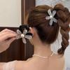 Neuer koreanischer Strass Haarspangen-Clip Stirnband Elegante Blume Haar-Krabbe Haarklammern für Damen Kopfschmuck Haarschmuck Pferdeschwanz Haarspangen