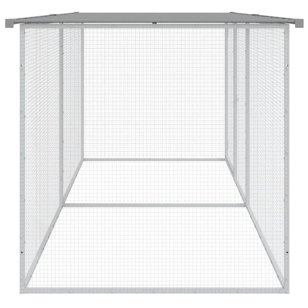 Vidaxl Chicken Coop, With Roof, Light Gray, 203X98X90 Cm, Steel