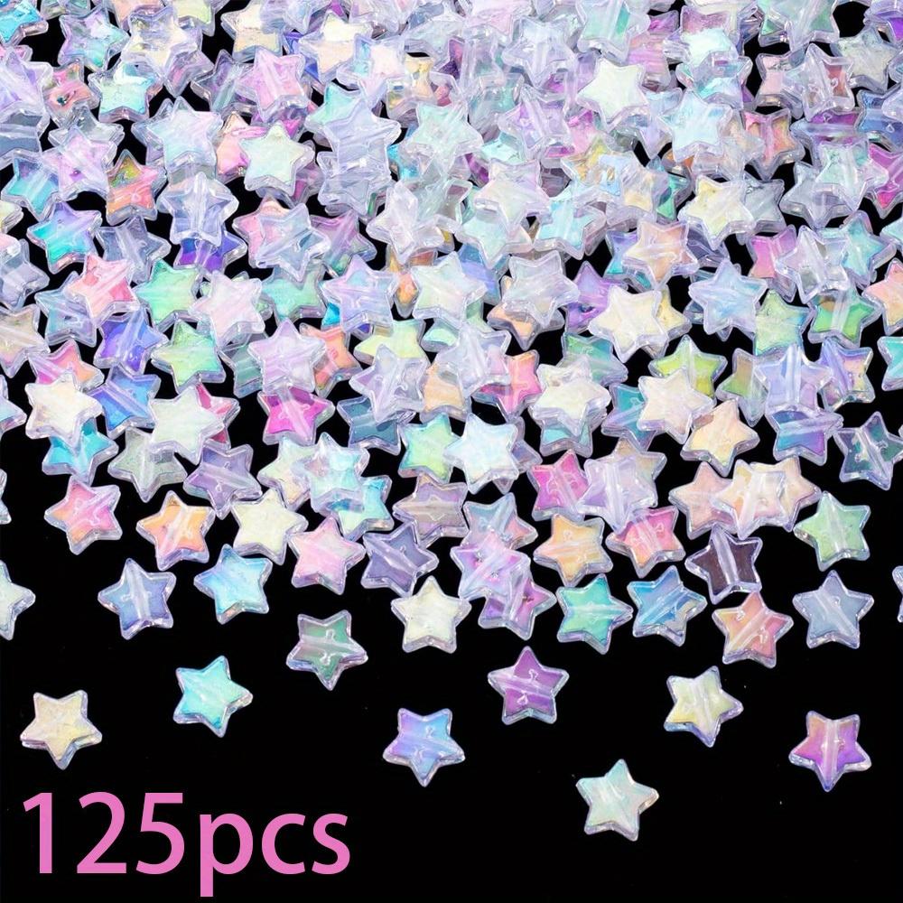 65/125/185pcs acrylic star beads, charming AB color decorative beads, DIY summer beach ankle bracelet earrings keychain
