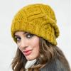 Trendy Autumn Winter Knitted Hat For Women Featuring Unique Check Pattern In Multiple Colors