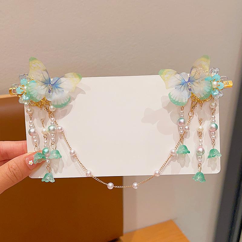 

Аксессуары для волос в стиле ханьфу: Детское украшение на голову с цепочкой на лоб, кисточкой и дизайном принцессы-феи