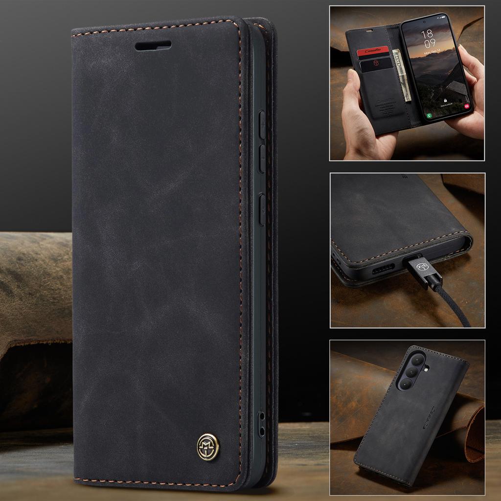 CaseMe Cell Phone Case for Samsung S26 Ultra S25 Edge S24 FE S23 Plus S22 S21 S20 S10 S9 Cover Premium Faux Leather Wallet Case
