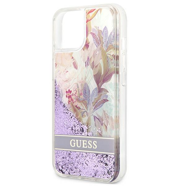 Guess Guhcp13Slflsu Iphone 13 Mini 5,4 Fioletowy/Purple Hardcase Flower Liquid Glitter