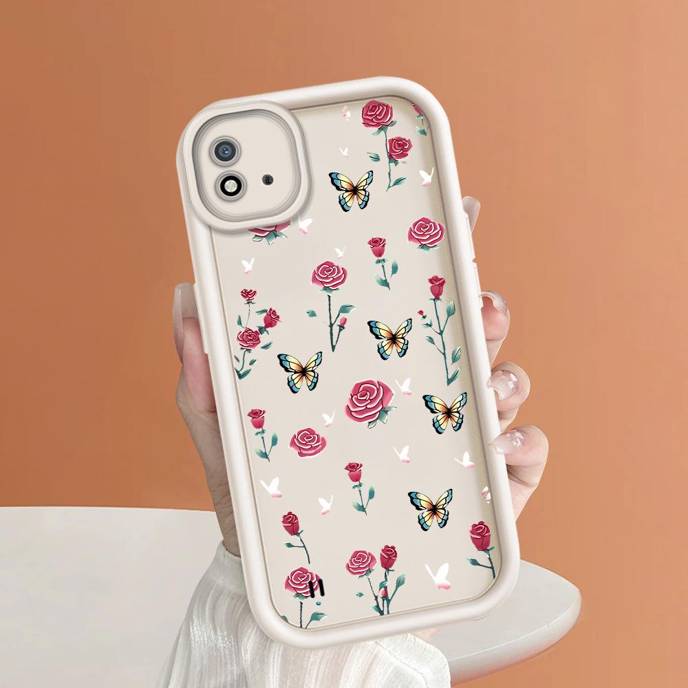 Soft Silicone Square Ladder Printing Pattern Phone Casing Full Cover Camera Shockproof Protection Rubber Case for OPPO Realme