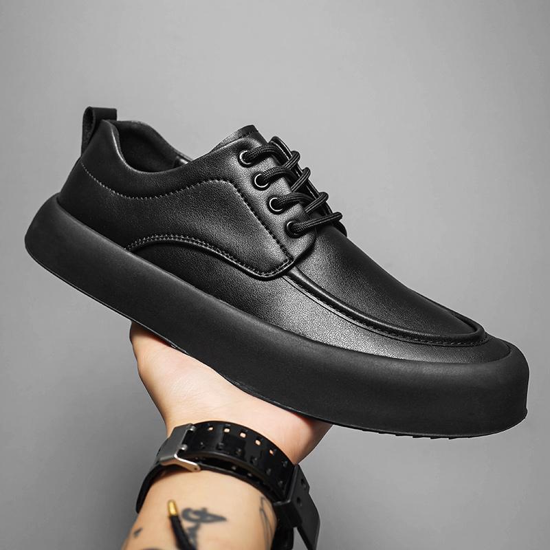 

Мужские кроссовки на шнуровке, удобная вулканизированная обувь, уличная мужская повседневная обувь для скейтборда, брендовые мужские слипоны, обувь из натуральной кожи 44 чёрный