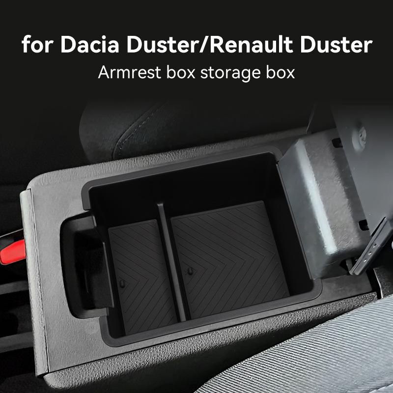 For Renault Dacia Duster 2025 2026 Car Armrest Storage Box ABS Center Console Tray Tidying Organizer Auto Interior Accessories
