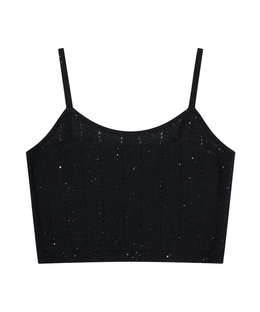 Banwonateullie Kn4260 Sequin Knit Bustier_Black