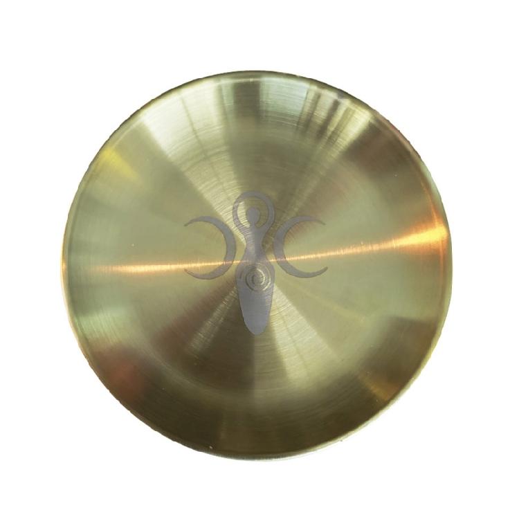 Pentagram Altar Ritual Burning Candle Holder Plate Stainless Steel Flat Bowl