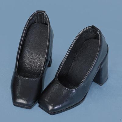 1/3 Scale BJD Doll Shoes Mini High Heeled Dress Up Accessories PU Leather Black 24 Inch
