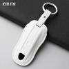 Leather Car Key Case Cover Shell For Porsche Cayenne Panamera 911 992 996 Taycan Macan Boxster 968 987 981 Key Protect Keychain