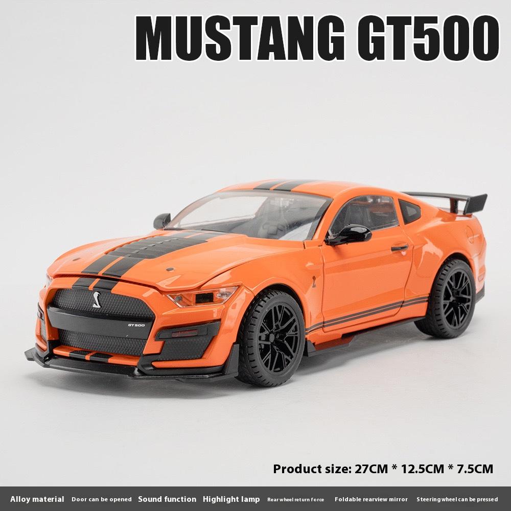 Large 1/18 Alloy Die-cast Ford Mustang GT500 Car Model Collection Ornaments Simulation Sound and Light for Boys Birthday Gift