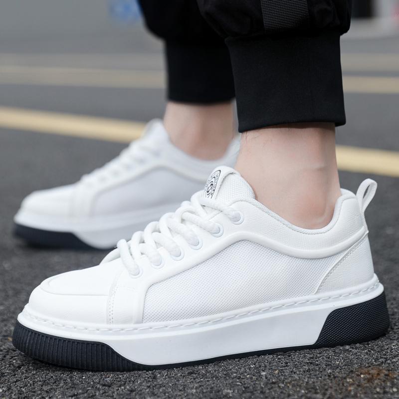 New Luxury Men's Sneakers Tall Thick Bottom Youth Casual Shoes Comfortable Durable Breathable Student Sports Shoes White Green