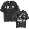 2026 Summer Hot Sale Limited Leon Kennedy Graphic Resident Evil Requiem Vintage T-shirt Men Women Vintage Hip Hop Streetwear Oversized T-shirt