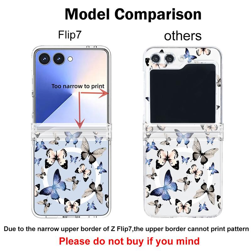 Colorful Butterfly Case For Samsung Galaxy Z Flip 8 7 FE 6 5 4 Flip7 Flip6 Flip8 Hinged Magnetic For Magsafe Hard Folding Phone Cover