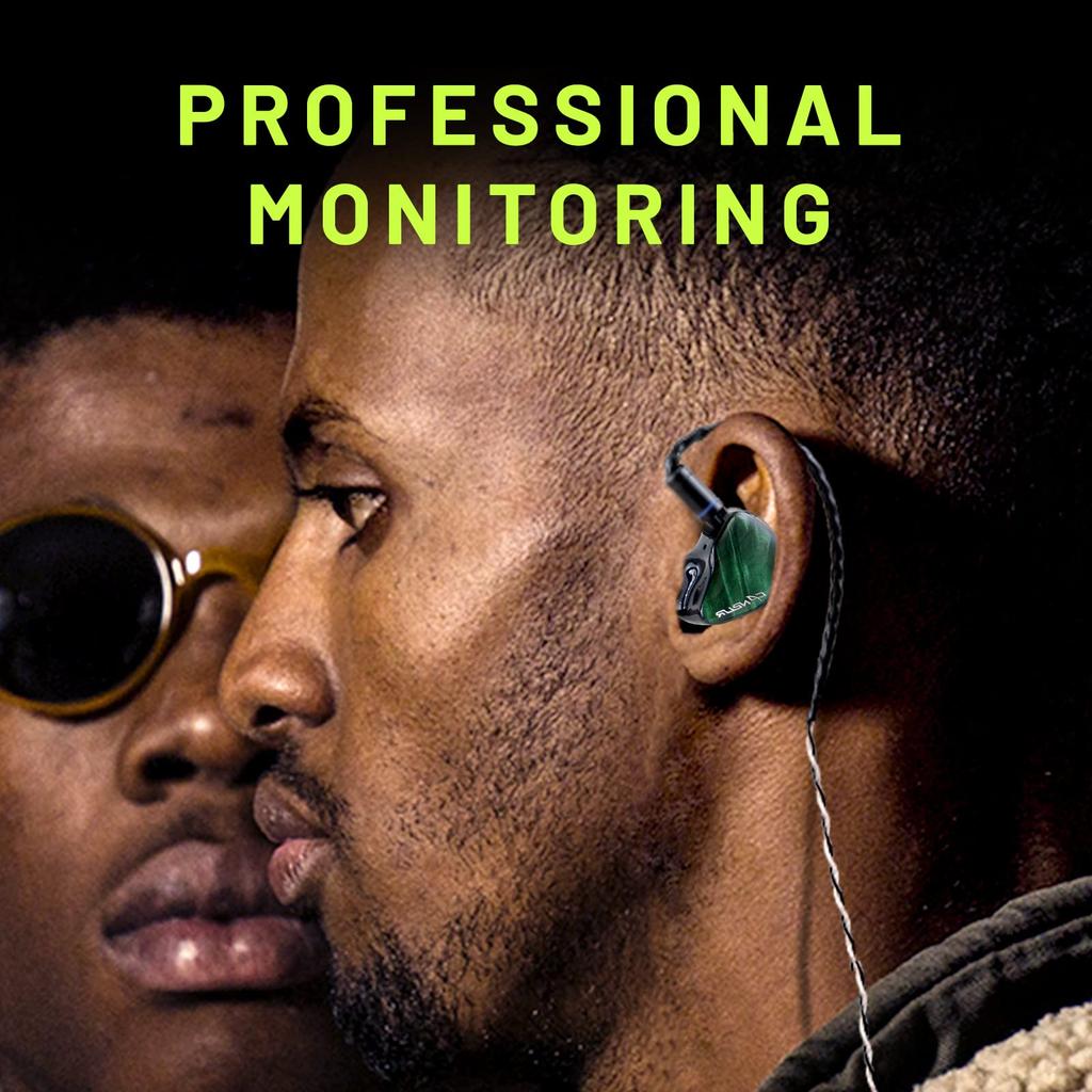 Canpur IEM Monitor Earphones Wired Earphones Dynamic Drive Balanced Armature HiFi Headset for Musicians JF1&1 In-Ear (1BA+1DD) In-Ear (1BA+1DD, Green)