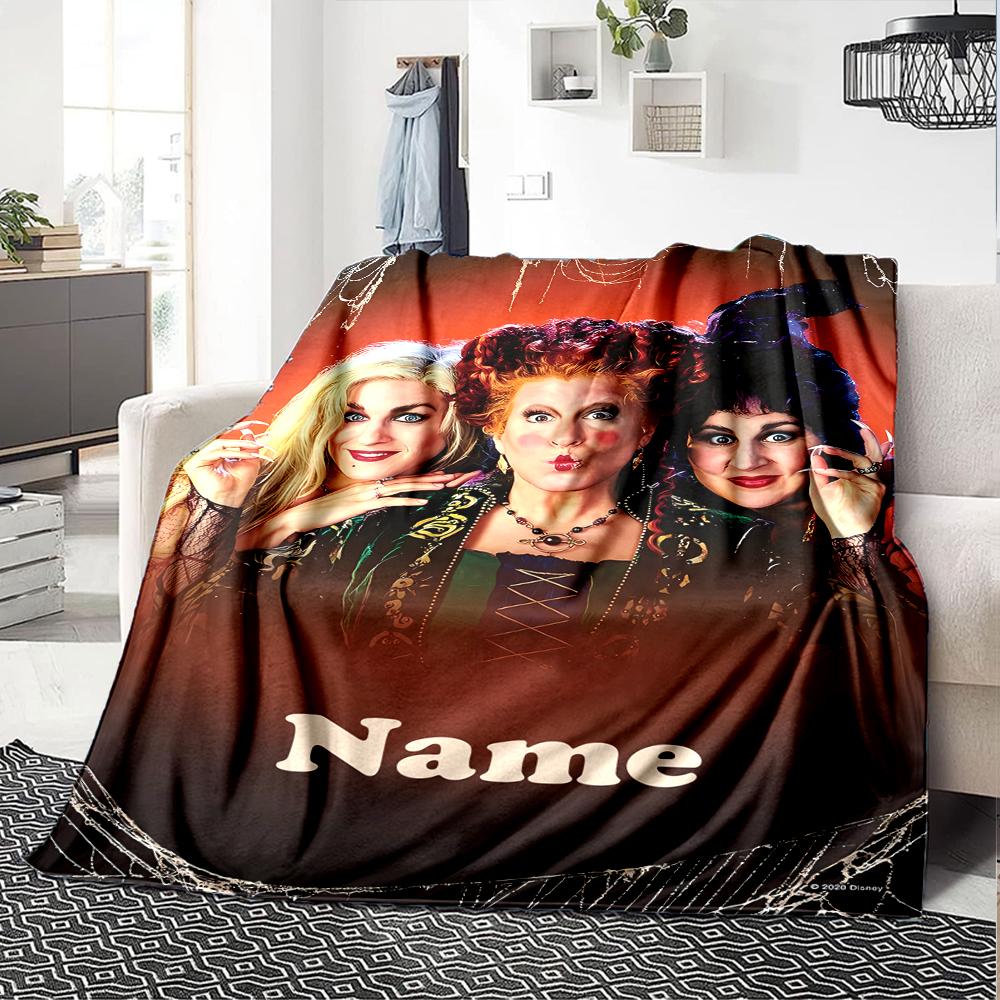 Individuell bedruckte Decke im Hocus Pocus Design - Perfekt für Sofa, Bett, Reisen & den Außenbereich | Maschinenwaschbar, Gemütlich & Langlebig.
