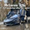 1:32 McLaren 720S Toy Model Car, Zinc Alloy Pull Back Car with Sound and Light and Body Door Opened, Toy Car for Kids Boy Girl Gift