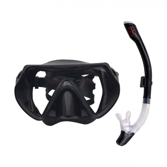 New large-frame silicone snorkeling mask, diving goggles, full dry snorkel, snorkeling set for men and women