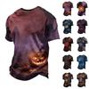 Men's Halloween T-Shirt Short Sleeve Round Neck Printed Tee for Casual Wear