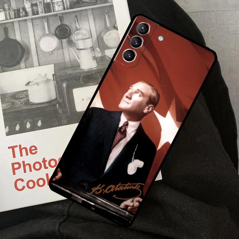 Coque de téléphone signature Mustafa Kemal Atatürk pour Samsung Galaxy S24 S22 S23 Ultra S20 S21 S24 FE S9 S10 Note 10 Plus 20 Ultra