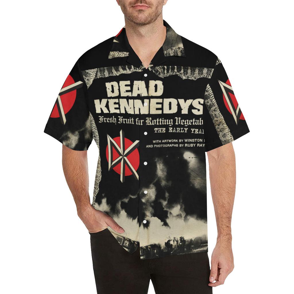 Dead Kennedys Punk Hawaiana Vintage Anni '90 Scollo a V Retro Funky Camicia Poster T-Shirt Unisex